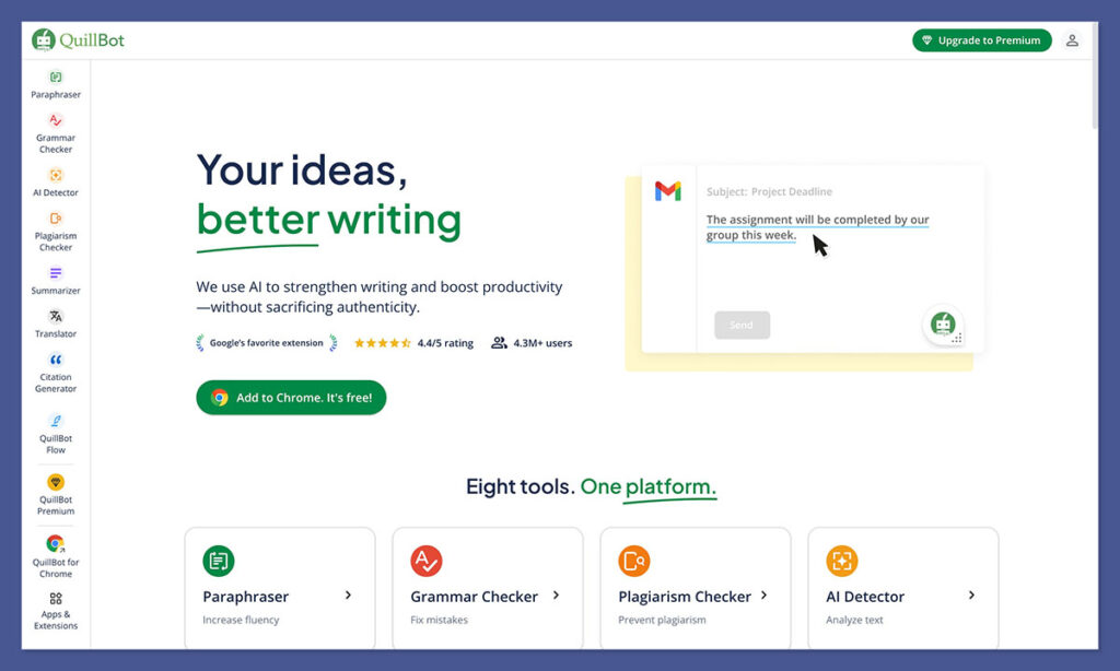 QuillBot homepage